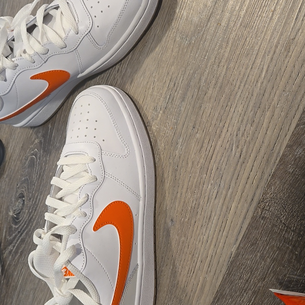 Nike Court Burough Low 2(GS)  Orange Swoosh 6.5 Youth/womens 8 BRAND NEW - Picture 3 of 12